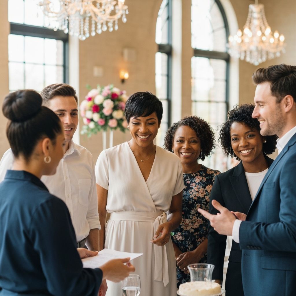 Wedding industry professionals collaborating